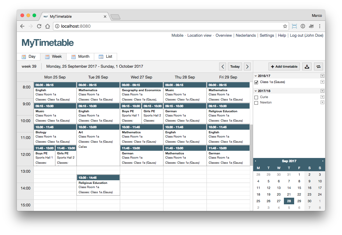 untis-class-timetable